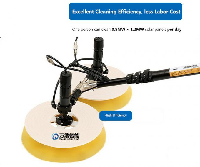 Solar Panel Cleaning System with Electric Double Heads Spin Brush and ...